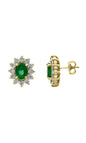 Effy 14K Yellow Gold Diamond,Natural Emerald Earrings
