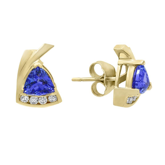 EFFY 14K YELLOW GOLD DIAMOND,TANZANITE EARRINGS