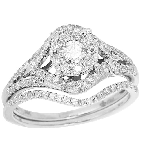 14K 0.75CTW DIAMOND FLEUR BRIDAL RING