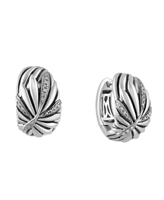 Effy 925 Sterling Silver Diamond Earrings