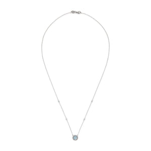 Effy 14K White Gold Diamond, Aquamarine Necklace