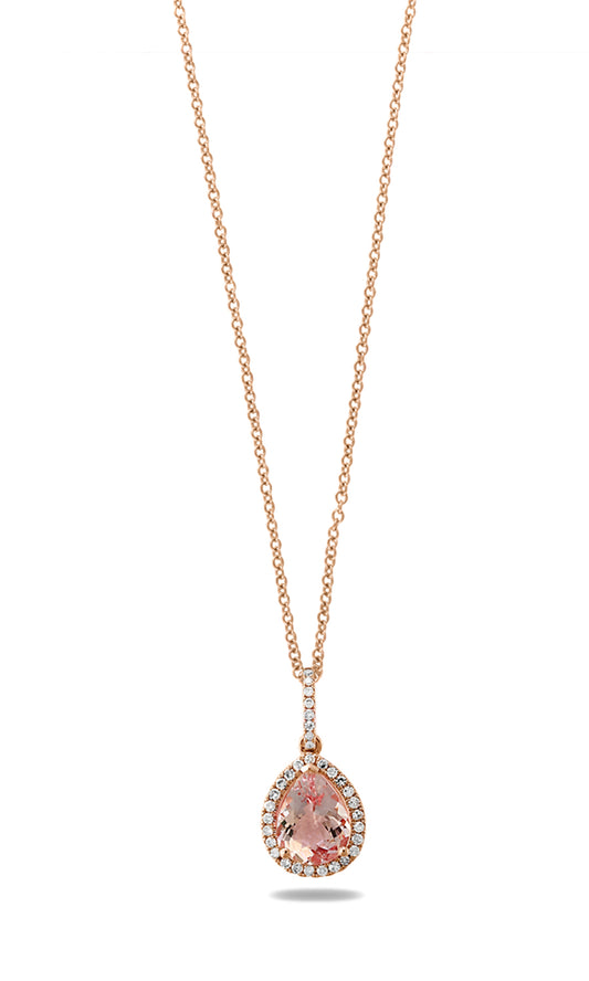 Effy 14K Rose Gold Diamond and Morganite Pendant