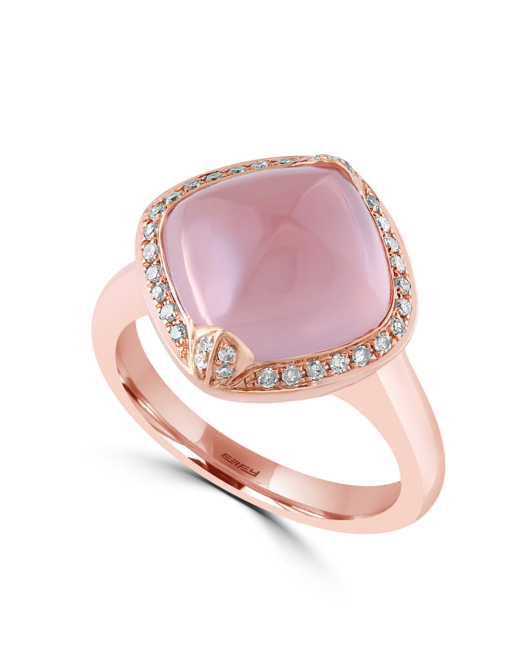 Effy 14K Rose Gold Diamond and Rose Quartz Ring