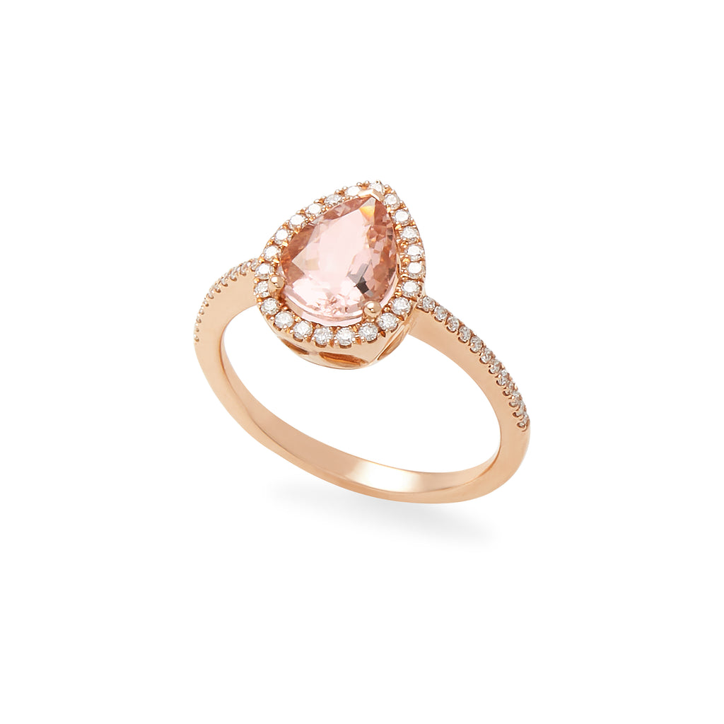 Effy 14K Rose Gold Diamond, Morganite Ring