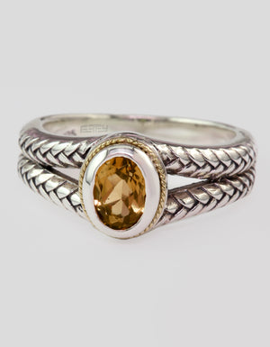 Effy 925 18K Yellow Gold/Silver Citrine Ring