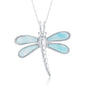 Sterling Silver Larimar Dragonfly Pendant