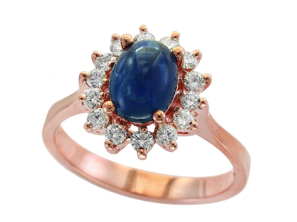 EFFY 14K ROSE GOLD DIAMOND,NATURAL SAPPHIRE RING