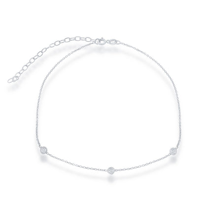 Sterling Silver Small CZ By The Yard Choker