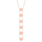Sterling Silver Y-Style Station Shiny Disc Necklace - Rose Gold Plated