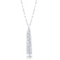 Sterling Silver Flat Mirror Necklace with Tassel