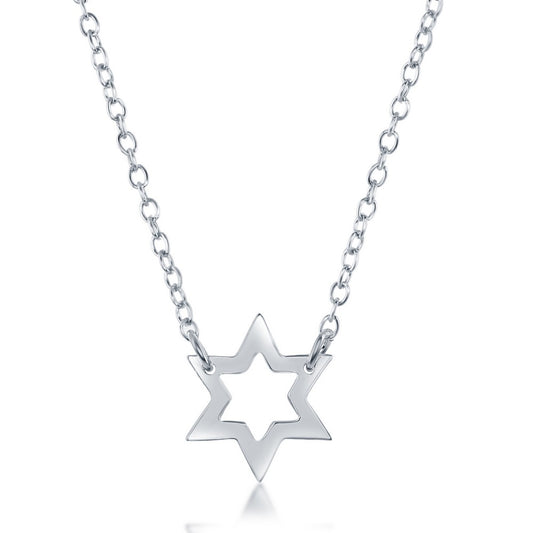 Sterling Silver Open Star Necklace
