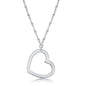 Sterling Silver Open Heart Necklace
