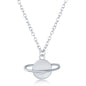 Sterling Silver Saturn Planet Necklace
