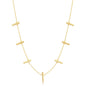 Sterling Silver Verticle Bars Necklace - Gold Plated