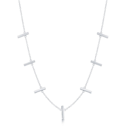 Sterling Silver Verticle Bars Necklace