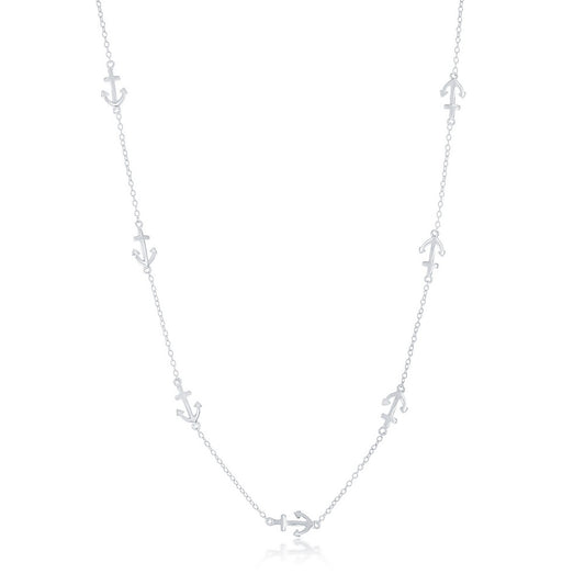 Sterling Silver Anchor by the Yard Necklace