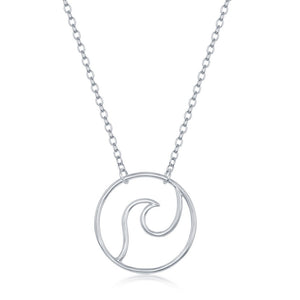 Sterling Silver Wave Design Necklace