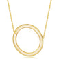 Sterling Silver (35MM) Large Sideways O Initial Necklace - Gold Plated