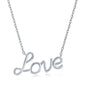 Sterling Silver Script Love Necklace