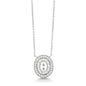 Sterling Silver Oval Micro Pave Necklace