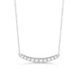Sterling Silver Slightly Curved Graduating CZ Bar Necklace