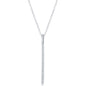 Sterling Silver CZ Vertical Bar Necklace