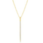 Sterling Silver CZ Vertical Bar Necklace - Gold Plated