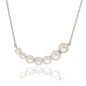 Sterling Silver Graduating Pearl Curved Bar Necklace