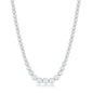Sterling Silver Prong Set Graduating CZ Tennis Necklace
