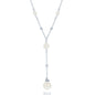Sterling Silver 6mm Pearls with Moon Beads and Larger 8mm Pearl Necklace