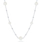 Sterling Silver 8mm and 6mm Pearls with Moon Beads Necklace