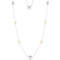 Sterling Silver Oval Freshwater Pearls with Shiny Beads Necklace