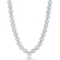 Sterling Silver CZ Disc Tennis Necklace