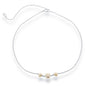 Sterling Silver Three Station Freshwater Pearls Choker