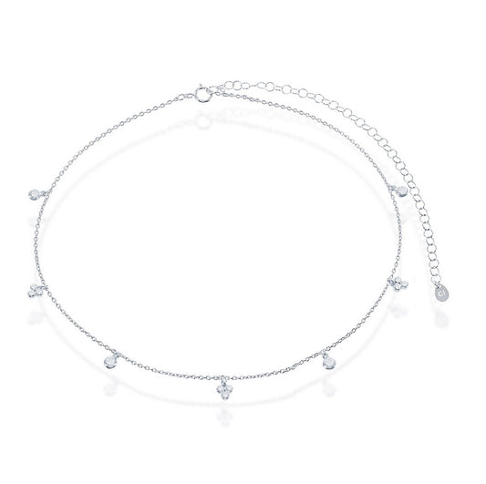 Sterling Silver Multi Bezel-Set CZ by the Yard Choker