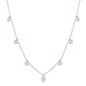 Sterling Silver with Hanging CZ's Necklace - Rose Gold Plated