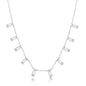 Sterling Silver Dangling Baguettes Necklace