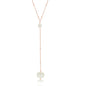 Sterling Silver Rose Gold Plated Beads by the Yard Freshwater Pearl Lariat Necklace