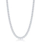 Sterling Silver 4mm Round Cubic Zirconia Tennis Necklace