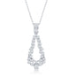 Sterling Silver Open Pearshaped CZ Statement Neckalce