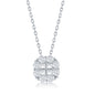 Sterling Silver Flower Design Cubic Zirconia Necklace