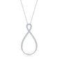 Sterling Silver Large Open Pearshaped Infinity Design Necklace