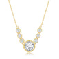 Sterling Silver Round CZ Necklace - Gold Plated