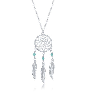 Sterling Silver Turquoise Dream Catcher Necklace