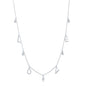 Sterling Silver LOVE & CZ Charms Necklace