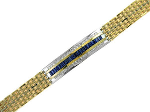 EFFY 14K TWO TONE DIAMOND AND SAPPHIRE BRACELET