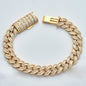 14KY 12.35 CTW DIAMOND CUBAN LINK BRACELET