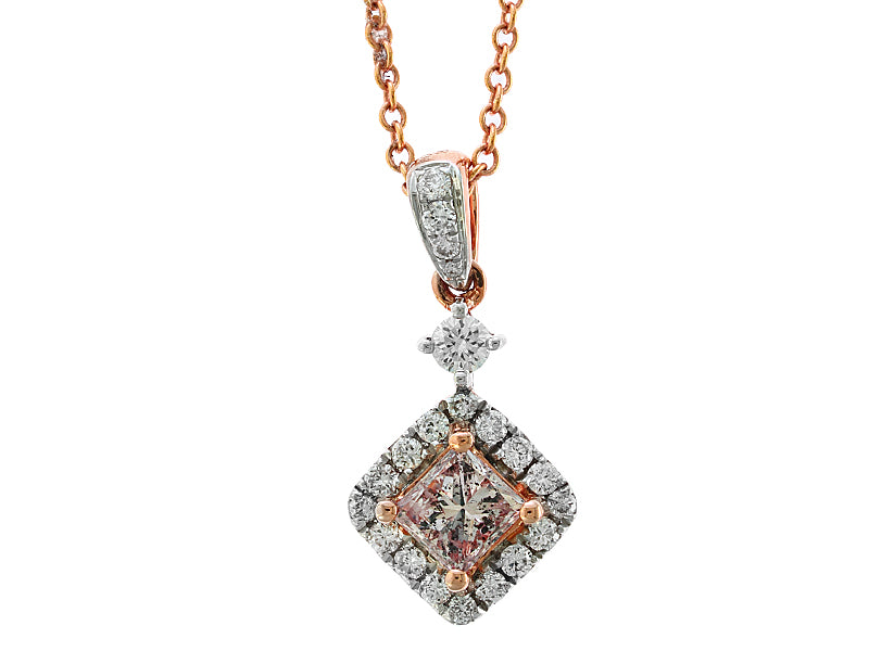 EFFY 18K ROSE GLD ,PINK DIAMOND PENDANT