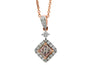 EFFY 18K ROSE GLD ,PINK DIAMOND PENDANT