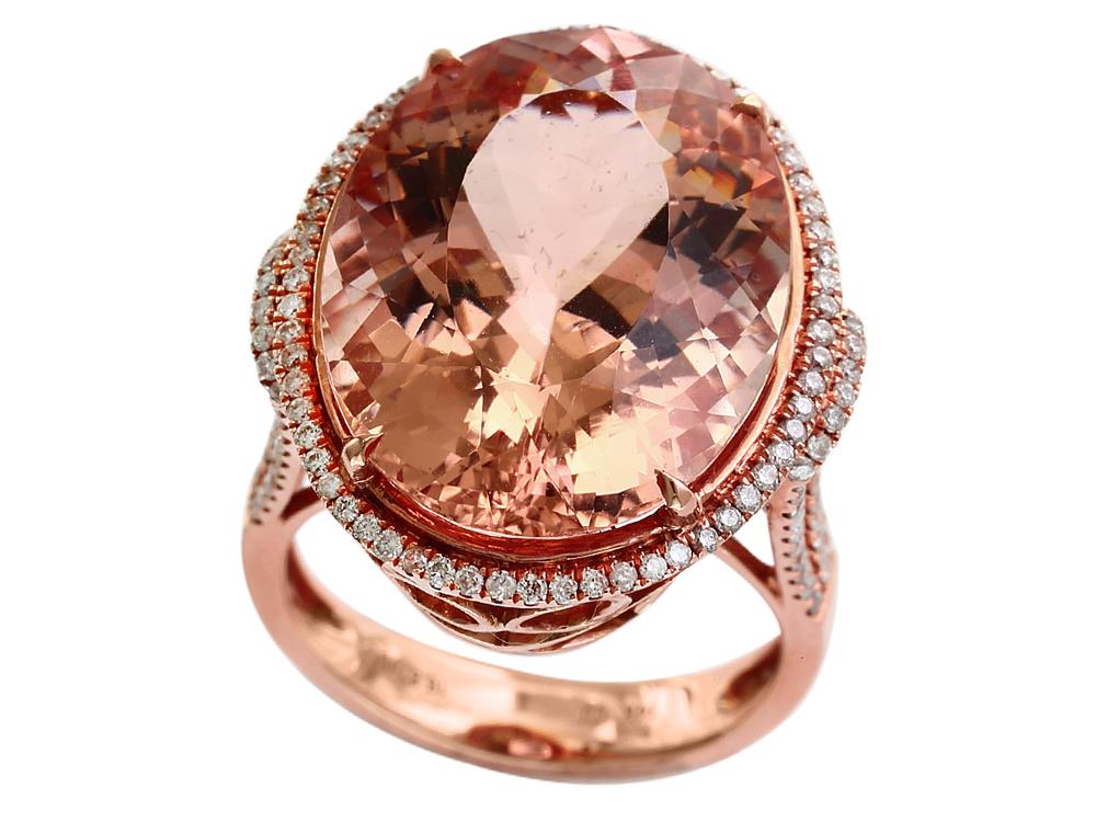 EFFY 14K ROSE GOLD ,MORGANITE RING